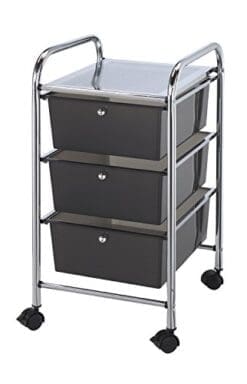 Blue Hills Studio SC3SM Storage Cart 3-Drawer (Deep) Smoke