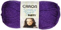 Caron Simply Soft Party Yarn, 3 Ounce, Purple Sparkle, Single Ball