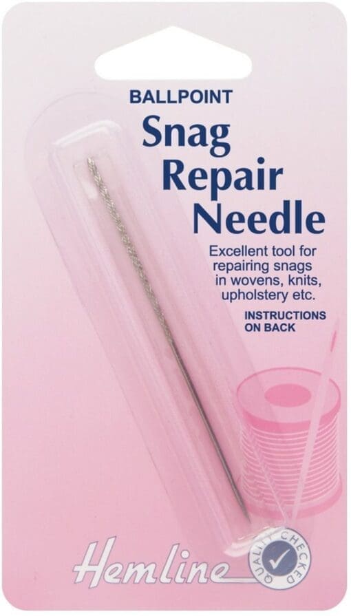 Hemline H247 | Snag Repair Needle with Sticky Shank & Ballpoint End 8cm