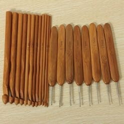 20Pcs Bamboo Sewing Crochet Hooks Weave Knitting Needles