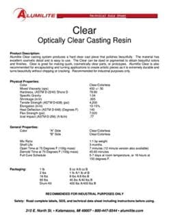 Alumilite Clear Casting Resin 2 Part 32 Oz