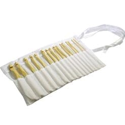 2mm - 12mm Pack Of 16 Bamboo Crochet Hooks IN FREE COTTOM CASE By Curtzy TM