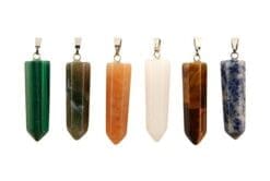 12pcs Healing Pointed Chakra Beads Pendants Point Bullet Shape Quartz Crystal Teardrop Stone Random Color Beads Pendant (Mixed Color)
