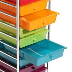 Seville Classics 10-Drawer Organizer Cart with Drawers, Pearlized Multi Color