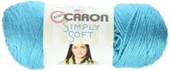 Caron Simply Soft Brites Yarn, 6 Ounces/315 Yards, Blue Mint, Single Ball