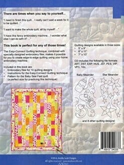 Edge-to-edge Quilting on Your Embroidery Machine: Quilting Like on a Long-arm, Done in a Day: Includes Cd with Files for 10 Quilting Designs
