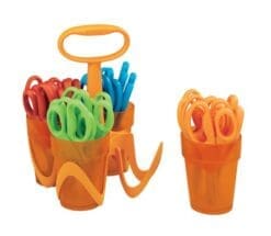 Fiskars 5 Inch Blunt-tip Kids Scissors with 4-Cup Carrying Caddy, Class pack of 24 Pairs (12-34667097)