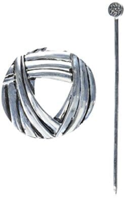 Dritz 40010 Loran Shawl Stick Pin-Round Yarn Design with Silver Finish