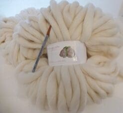 1 lb Super Chunky Hand Spun Yarn Merino (Natural) WoolieNoodles