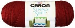 Caron Simply Soft Yarn, 6 Ounces/315 Yards, Autumn Red, Single Ball