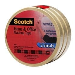 Scotch(R) Home and Office Masking Tape 3436-3, 3/4-inch x 60 Yards, 12 ROLL