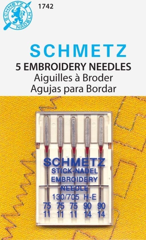 Schmetz Machine Embroidery Needles 75/11 and 90/14