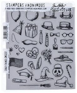 Stampers Anonymous Tim Holtz Cling Rubber Stamp Set, 7" by 8.5", Crazy Things