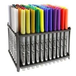 Super Markers Set with 100 Unique Marker Colors - Universal Bullet Point Tips for Fine and Bullet Lines - Bold Vibrant Colors - Includes a Marker Storage Rack - 100% Satisfaction Guarantee