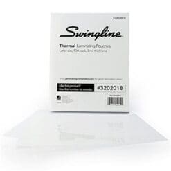 Swingline Thermal Laminating Sheets / Pouches, Letter Size Pouch, Standard Thickness, 100-Pack (3202018)