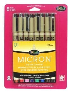 Sakura 30068 8-Piece Pigma Micron Assorted Colors 01 Ink Pen Set