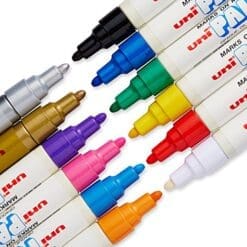 Uni-Paint Markers, Medium Point, Assorted Colors, 12-Count