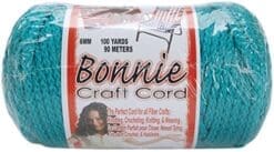 Bonnie Macrame Craft Cord 6mmx100yd-Turquoise