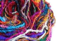 The Blender Live Wire Sari Yarn: Unrefined Recycled Silk Yarn