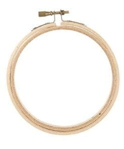 Wooden Round Embroidery Hoop 6" Beige - 12 Sets
