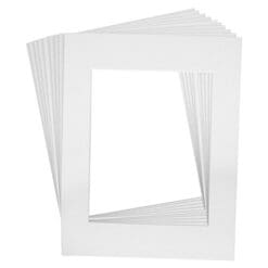 US Art Supply Art Mats Brand Premier Acid-Free Pre-Cut 16X20 White Picture Mat Matte Sets. Includes a Pack of 10 White Core Bevel Cut Mattes for 11X14 Photos, Pack of 10 Backers & Pack of 10 Crystal Clear Plastic Sleeves Bags.