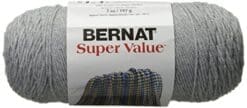 Bernat Super Value Yarn, Solid, 7 Ounce, Soft Grey, Single Ball