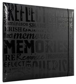 MBI by MCS Gloss Expressions Top Load Scrapbook, with 12-Inch by 12-Inch Pages Black, Embossed "Memories"(Overall measurements 12.5 x 13.2)