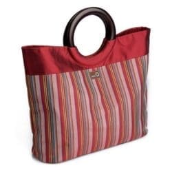 della Q Lena Knitting Bag (14.5" L x 10" H x 4" W); 004 Red Stripes 305-1-004