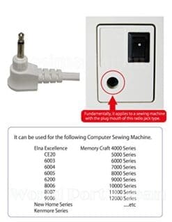 Janome Foot Controller Pedal Memory Craft Mc Elna Computer Sewing Machine