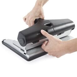 Rapesco ALU 95 Adjustable Heavy Duty 2, 3 or 4 Hole Punch, 33 Sheet Punch Capacity, Black and Silver (1205)