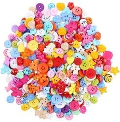 Crystallove Mixed Small Plastic Buttons Lot for Sewing Fasteners Scrapbooking and DIY Handmade Craft with Different Color and Style (plastic-200pcs)