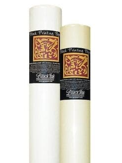 Black Ink Thai Mulberry Block Printing Paper Rolls bleached white