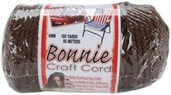 Bonnie Macrame Craft Cord 6mmx100yd-Brown