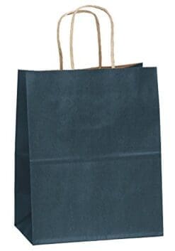 8"x4.75"x10" - 100 Pcs - Navy Blue Kraft Paper Bags, Shopping, Mechandise, Party, Gift Bags
