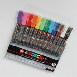 Uni-posca Paint Marker Pen - Extra Fine Point - Set of 12 (PC-1M12C)