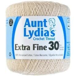 Bulk Buy: Aunt Lydia's Crochet Cotton Crochet Thread Extra Fine Size 30 (3-Pack) Natural 180-226