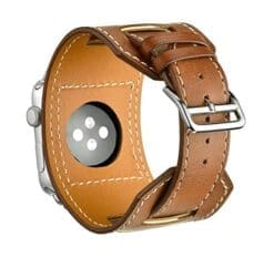 Elobeth for Apple Watch Band,iwatch Band Apple Watch Leather Band, iWatch Band Genuine Leather Band Cuff Bracelet Wrist Watch Band with Adapter for Apple Iwatch(42mm Brown)