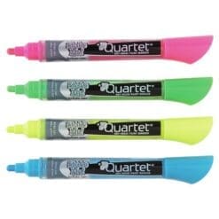 Quartet Dry Erase Markers, Bullet Tip, Glo-write, Neon, Assorted Colors, 4-PACK (79551)