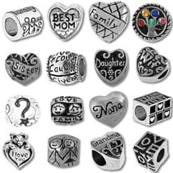 Family Love Beads and Charms for Pandora Charm Bracelets