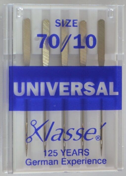 Klasse Sewing Machine Needles, UNIVERSAL Size 70 / 10, Pack of 5 Needles