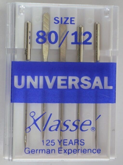 Klasse Sewing Machine Needles, UNIVERSAL Size 80 / 12, Pack of 5 Needles