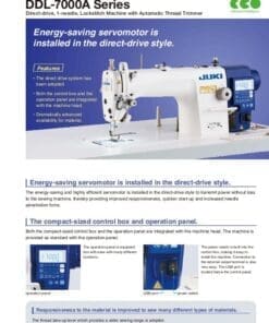 Juki Ddl-7000A Direct-Drive Single Needle Lockstitch Sewing Machine With Automatic Thread Trimmer