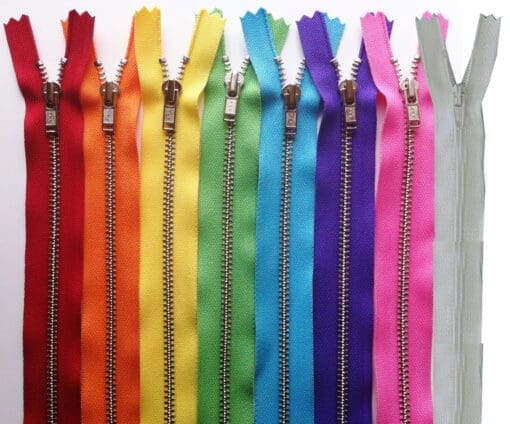 YKK Zippers 20CM - Assorted Colors - 8 zips in a Pack