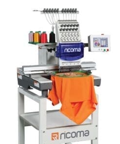Ricoma RCM-1501-TC-7S 15-Needle Single Head Computerized Embroidery Machine - Embroidery Area: 500x350mm - Best for T-Shirt, Readymade Garments and Caps