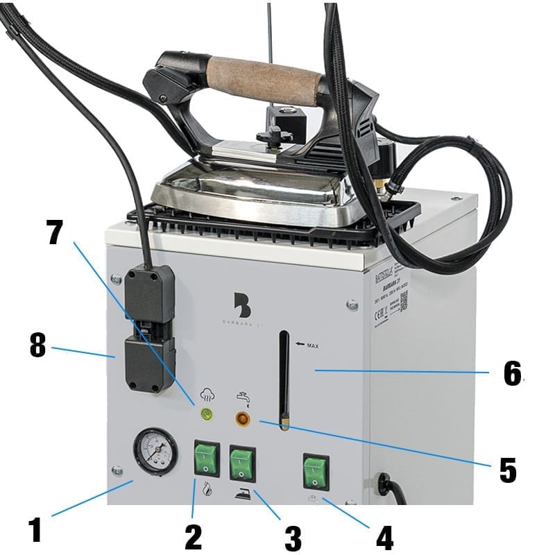 Battistella Barbara 31 Semi-Automatic Steam Generator With 4.5L Stainless Steel Boiler And Eos 800W Iron 2 Battistella Barbara 31 Semi-Automatic Steam Generator With 4.5L Stainless Steel Boiler And Eos 800W Iron - Image 2